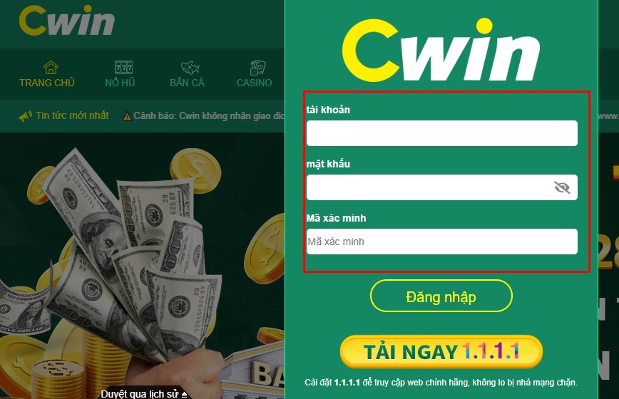 Những điều kiện để có thể đăng nhập cwin thành công